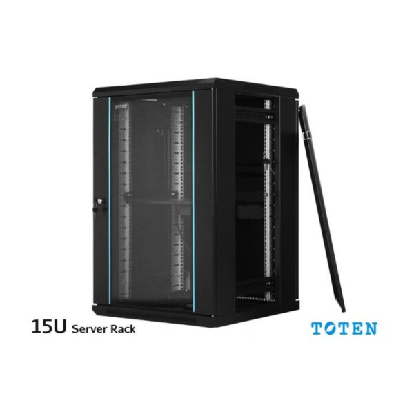 15U NETWORK CABINET 600X600 DUAL SECTION WITH FAN PDU TOTEN