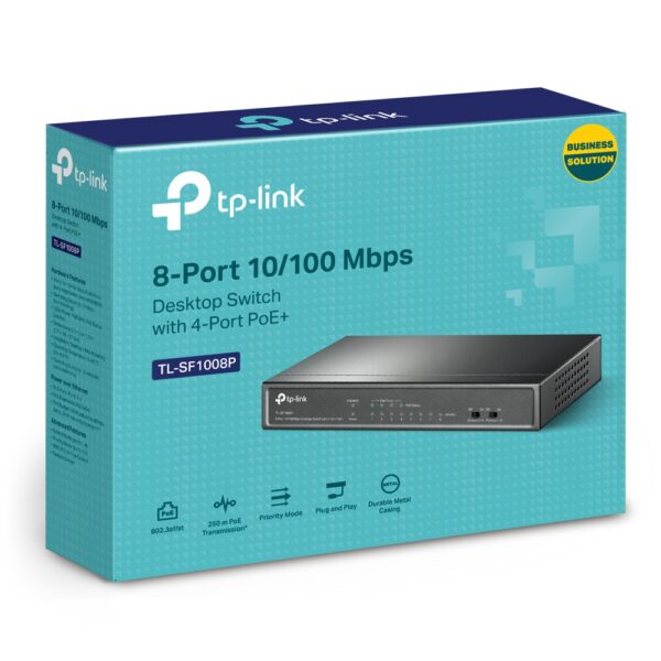 Tp-Link 8-Port 10/100Mbps Desktop Switch with 4-Port PoE+ - Image 4