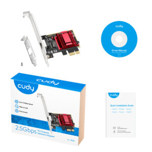 CUDY 2.5Gbps PCI Express Network Adapter, Model: PE25