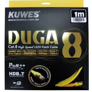 Patch Cord Cat8 High Speed Ethernet Cable up to 40Gbps 1 Mtr. Kuwes