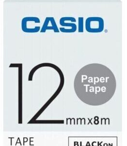 Casio Black On White Label Printer Tape, 12 Mm Width, 8 M Length