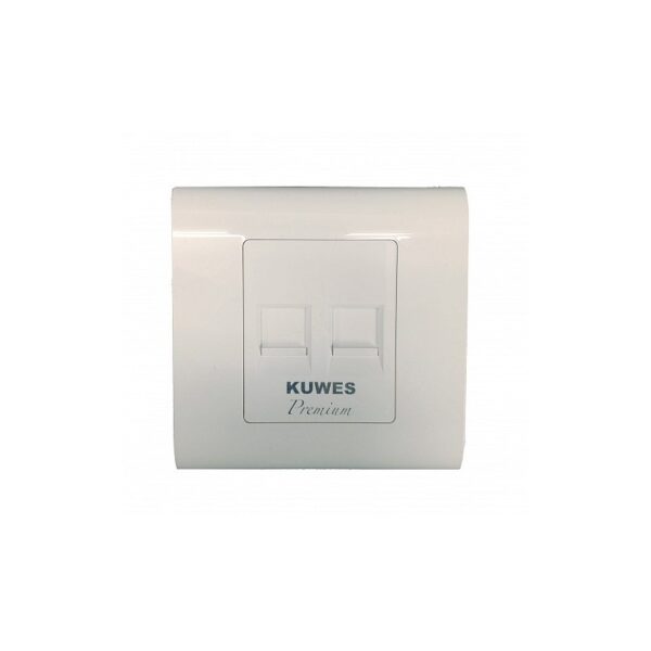 Kuwes Outlet Double Premium Faceplate UK 86x86mm